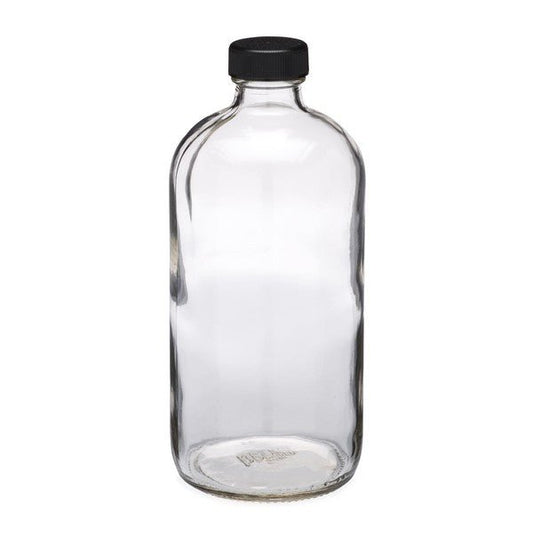 32oz Glass Bottle with Black Lid