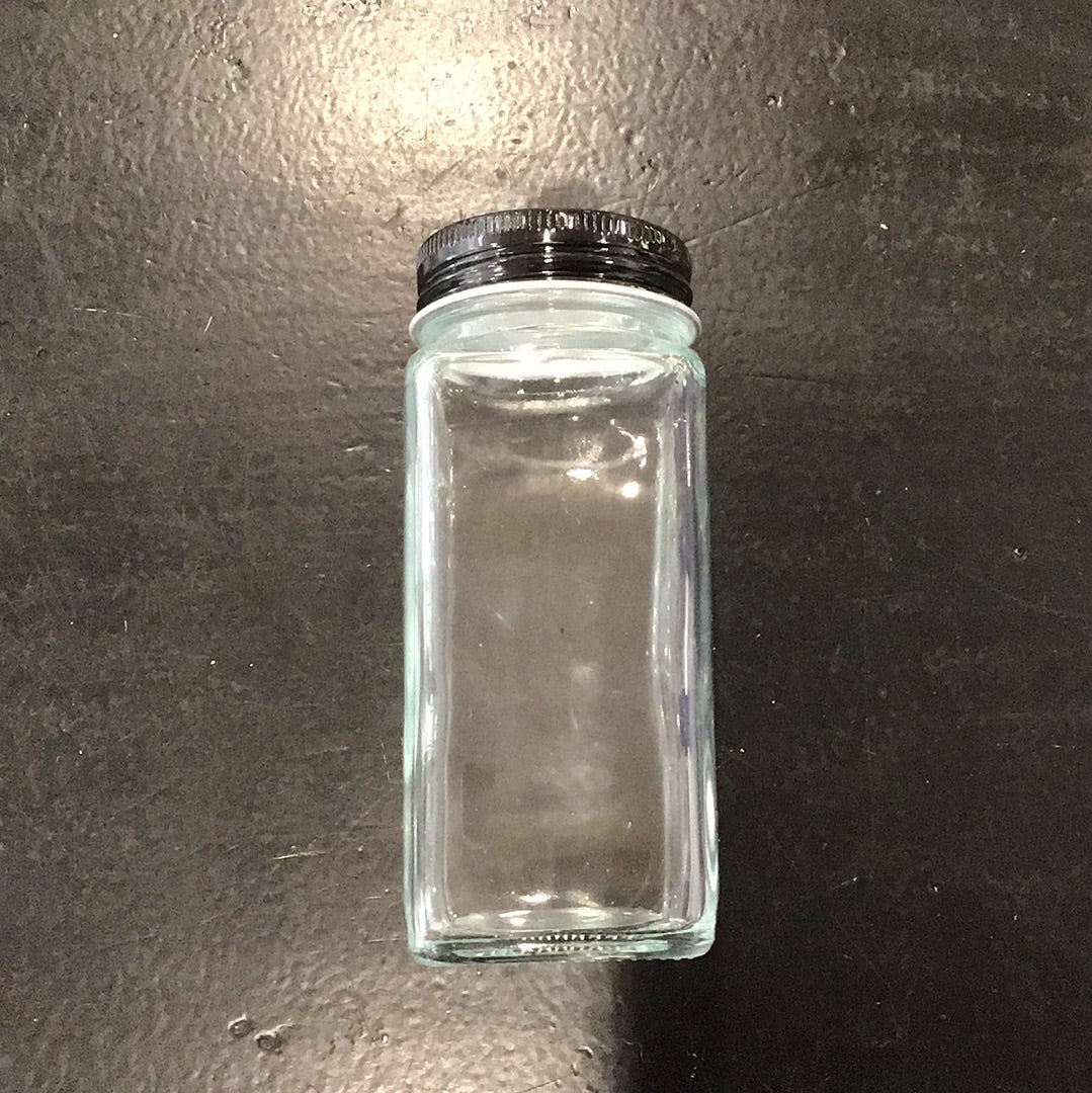 French square glass jar