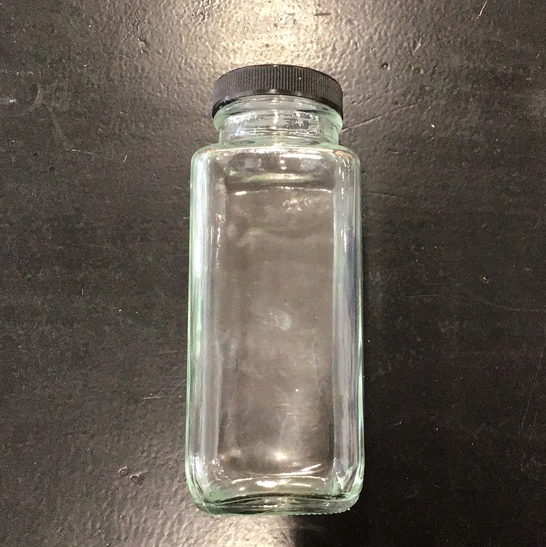 French square glass jar